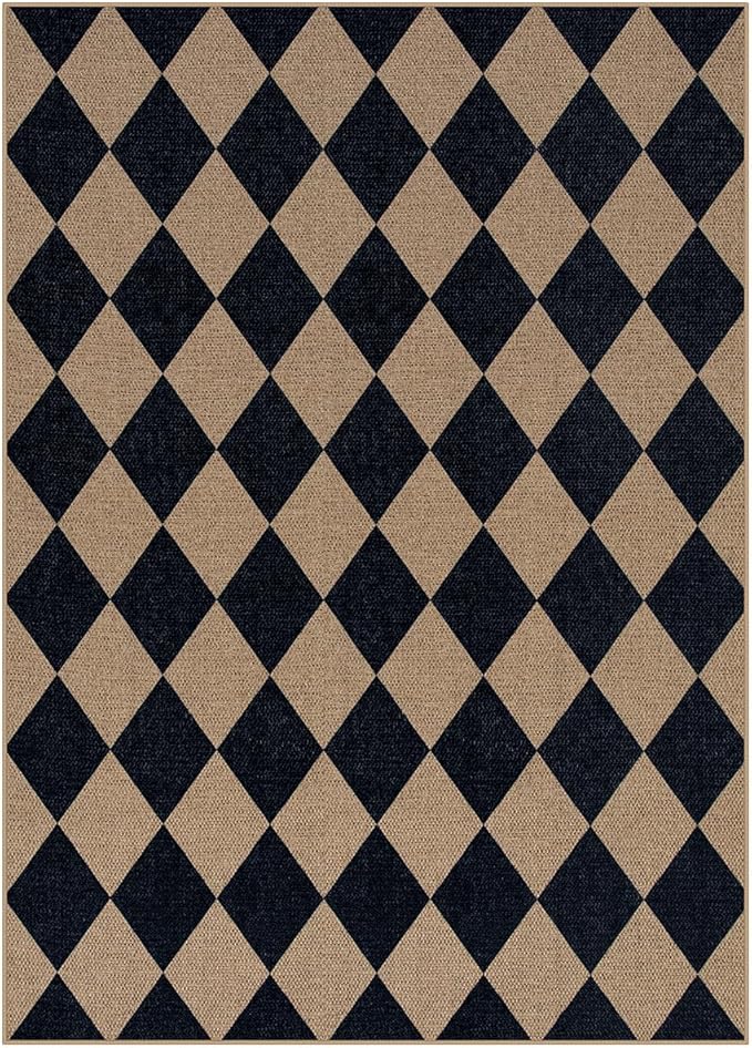 Lahome Checkered Easy Jute Outdoor Rug, 5x7 Area Rugs - Image 7