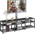VECELO 63" TV Stand with Mount and Power Outlets, Entertainment Center Console by VECELO