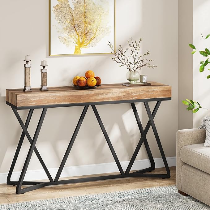 Tribesigns 55 Inches Console Table, Farmhouse Sofa Table Wood Entryway Table - Image 3