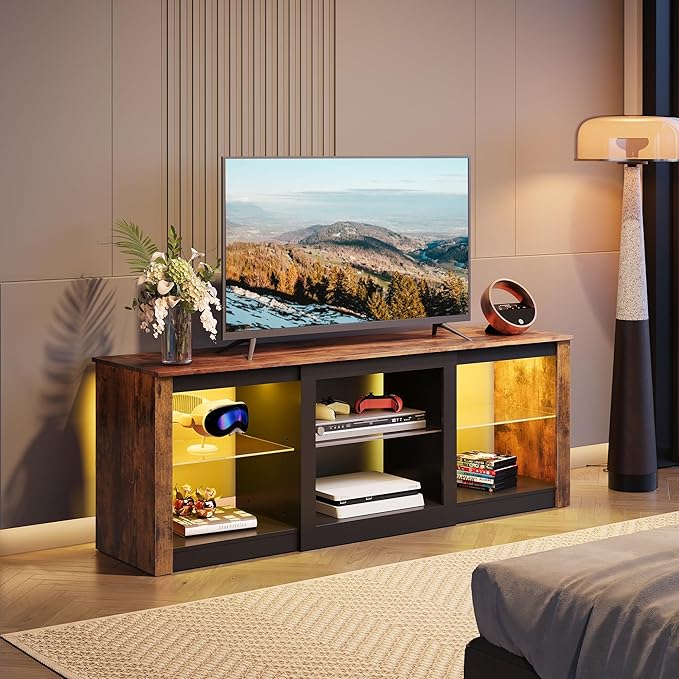 WLIVE LED TV Stand for 65 Inch TV, Modern Entertainment Center - Image 8