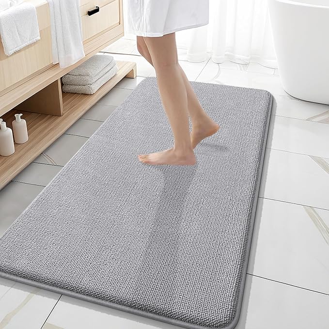 OLANLY Thick Memory Foam Bath Mat Rug 47x20, Extra Soft Absorbent Bathroom Rug by OLANLY