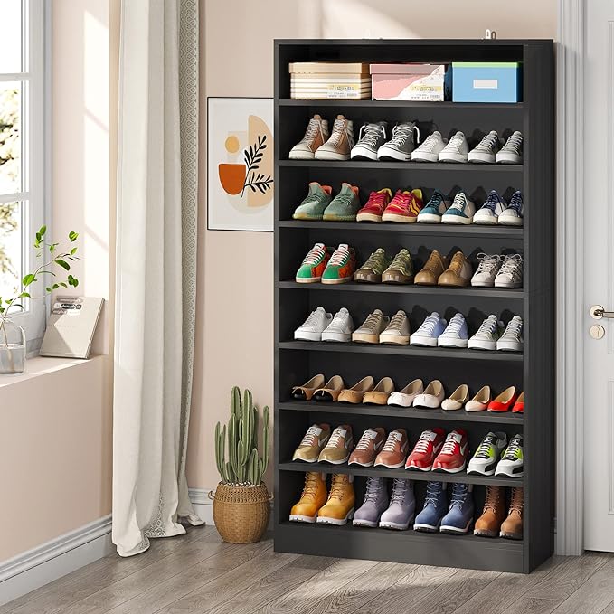 Tribesigns Shoe Cabinet, 9 Tiers 40-45 Pairs Heavy Duty Wood Freestanding Shoe by Tribesigns