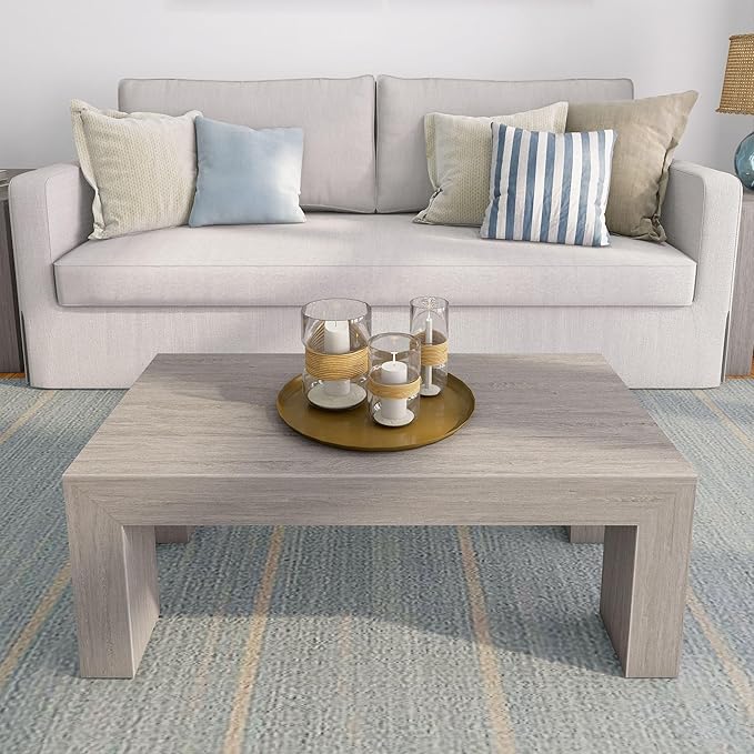 Plank+Beam Modern Rectangular Coffee Table, Rectangle Coffee Table - Image 6