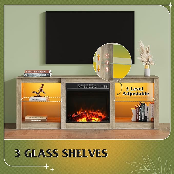 WLIVE 58 Inches Fireplace TV Stand - Image 6