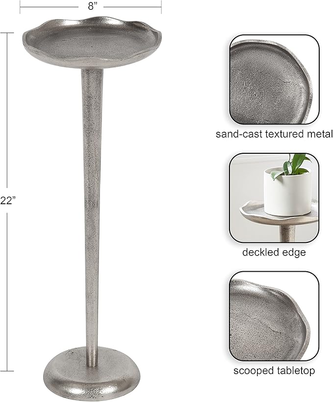 Kate and Laurel Alessia Modern Decorative Metal Drink Table; 8 x 8 x 22; - Image 3