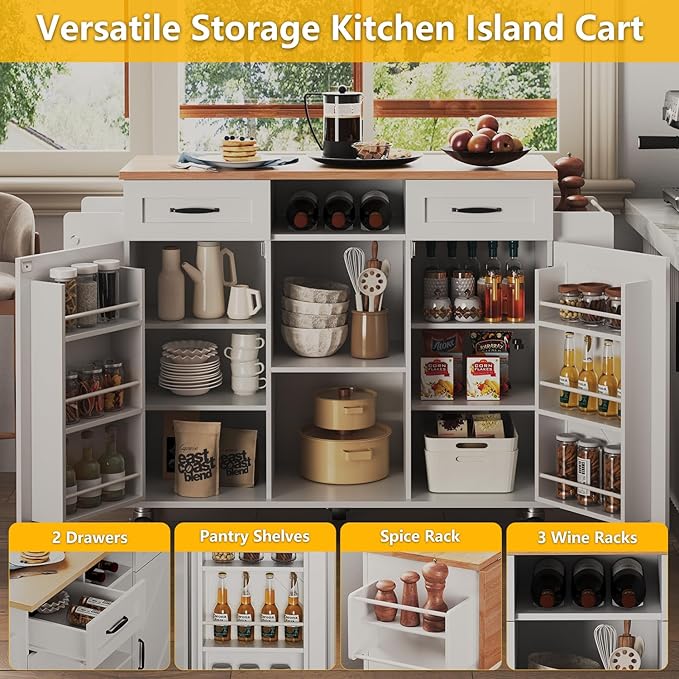 51.5'' Rolling Kitchen Island - Image 6