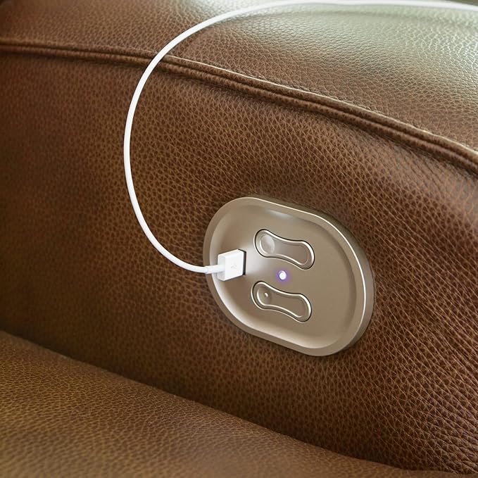 Signature Design by Ashley Francesca Modern Tufted Leather 2 Seat Power - Image 8