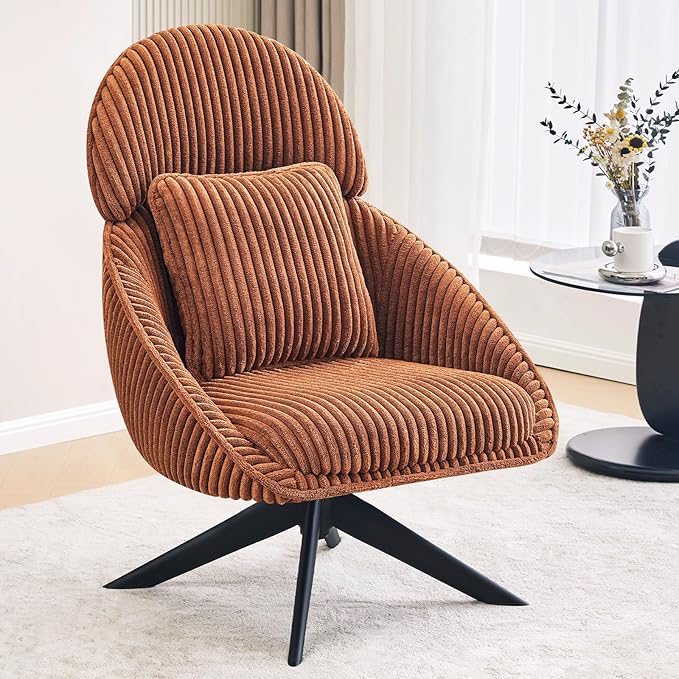 Furniliving Large Swivel Accent Chair Modern Arm Chair Sofa Chair by FurnilivingFurnitureforHome