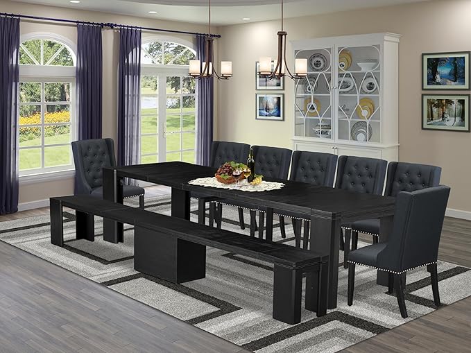 X07FO-B06-24 - 9-piece Dining Room Table Set a Rectangular Dining Table and a by LuxebyEastWestFurniture