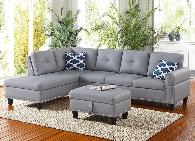 98 Inch L Shaped Sectional Sofa - Image 3