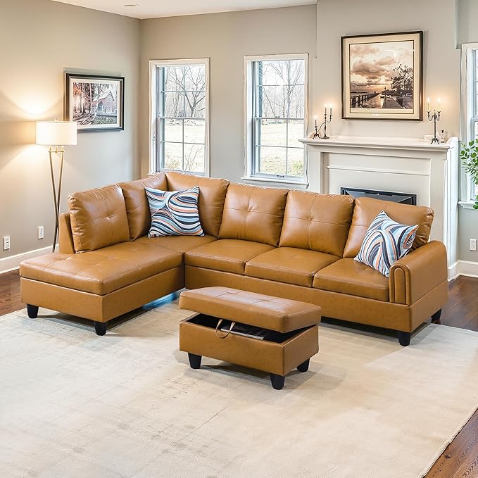 NicBex Sectional Couch 3 Pieces Sofa Set by NicBex