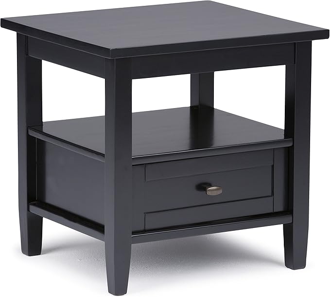 SIMPLIHOME Warm Shaker SOLID WOOD 20 inch Wide Rectangle Transitional End Side by SimpliHome