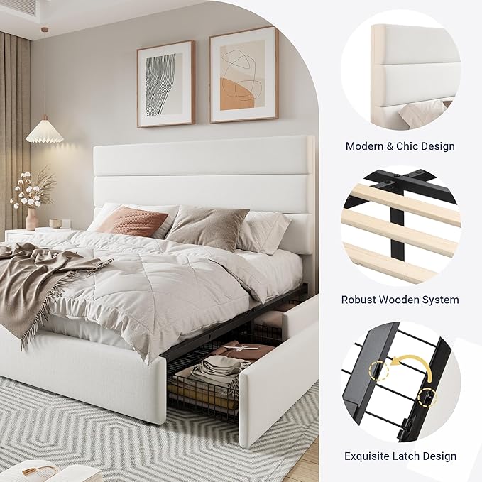 Allewie Modern Queen Size Platform Bed Frame - Image 6
