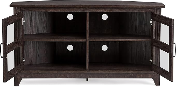 ROCKPOINT Modern Farmhouse 44inch Corner Universal TV Stand Living Room Storage - Image 3