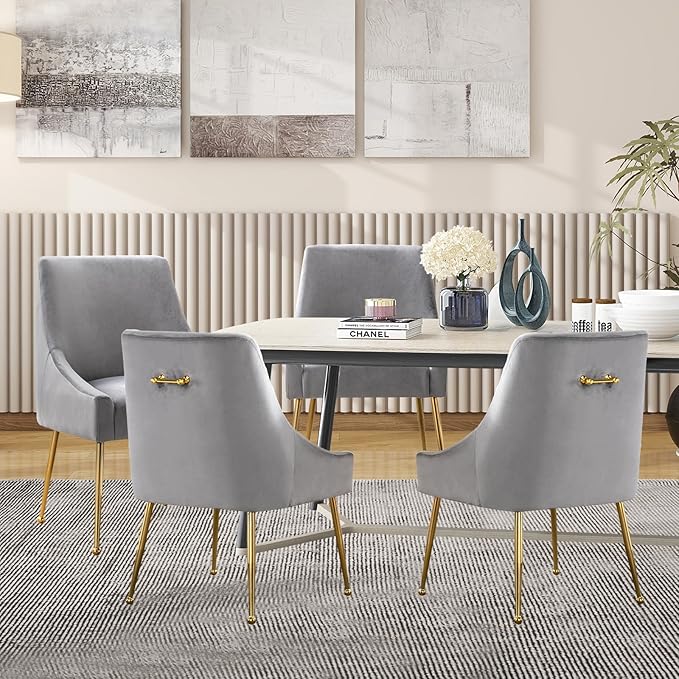 Velvet Dining Chairs Set of 2, Furniture Collection Modern Contemporary - Image 8
