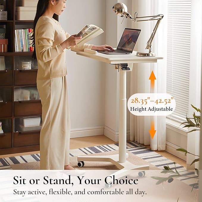 Adjustable Computer Desk, Solid Wood Folding Desk - Image 3