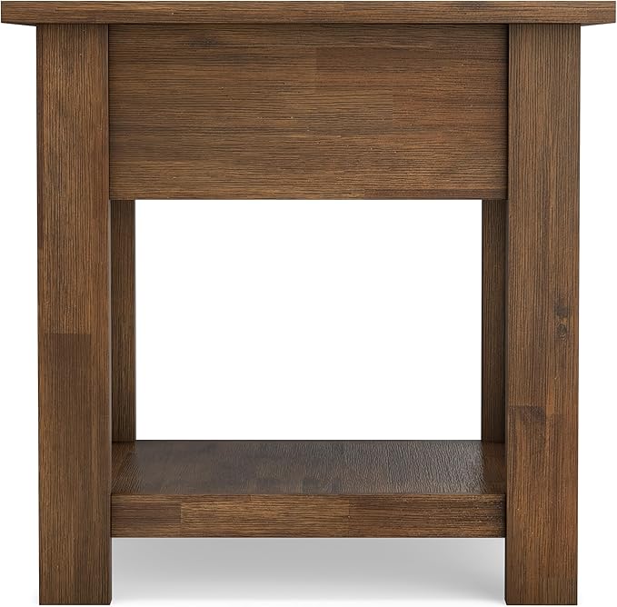 SIMPLIHOME Monroe SOLID ACACIA WOOD 22 inch Wide Square Rustic End Table in - Image 12