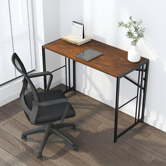35 inch Folding Small Desk, Writing Gaming Computer Camping Desk - Image 2