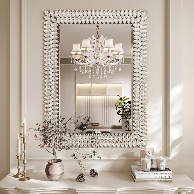 Kelly Miller 30"x40" Jeweled Bathroom Wall Mirror, Large Rectangle Mirror by KellyMiller