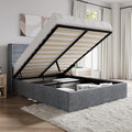 SHA CERLIN Queen Size Lift Up Storage Bed/Modern Wingback Headboard/Upholstered by SHACERLIN