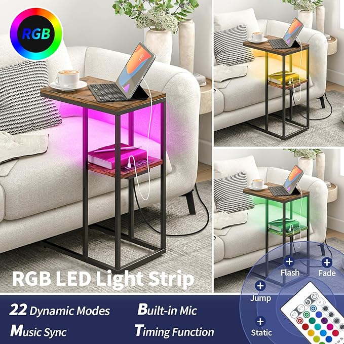Yoobure LED C Shaped End Table - Image 4