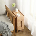 Solid Wood Bedside Table Nightstands, Slim Narrow Oak Real Wooden Mid-Century by AutoHenair