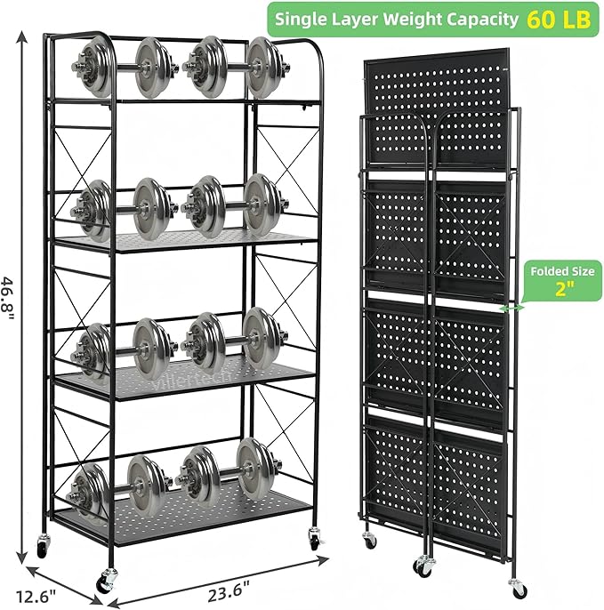 Foldable 4-Tier Metal Shelf - Image 3