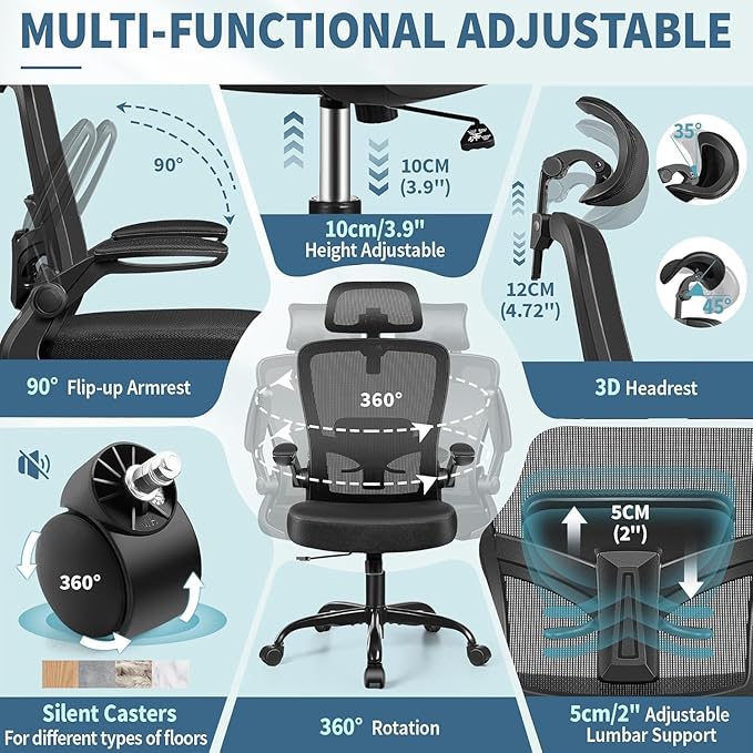 FelixKing Ergonomic Office Chair, Headrest Desk Chair - Image 6