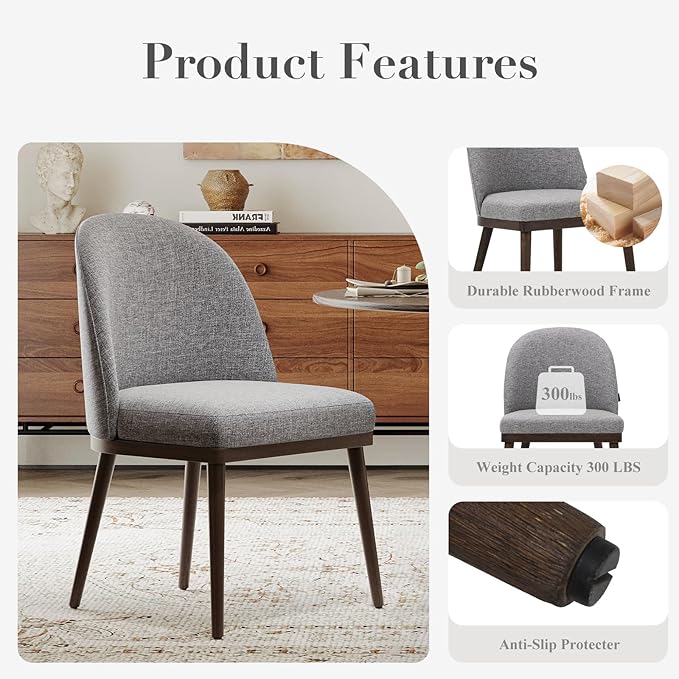 COLAMY Upholstered Dining Chairs Set of 4, Large Dining Room Kitchen Chairs - Image 5