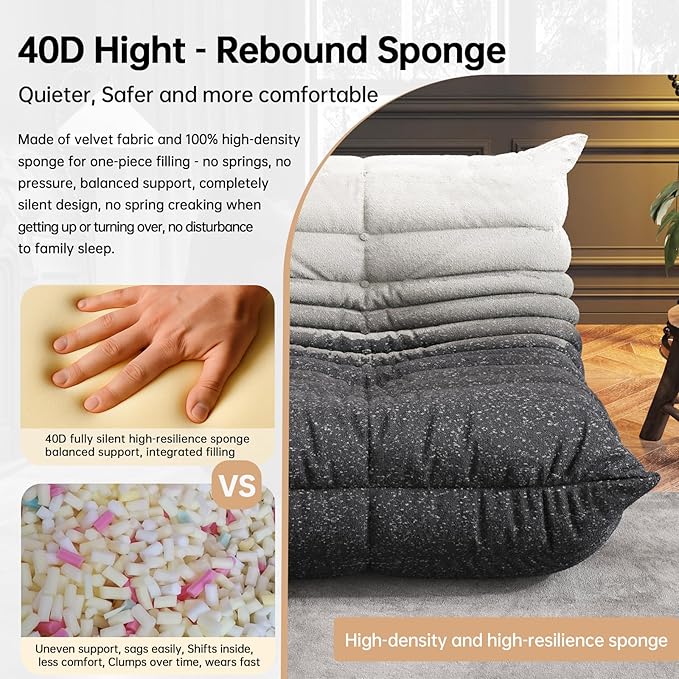 Bean Bag Chairs for Adults, BeanBag Reading Chair Memory Foam Couch, Floor - Image 3