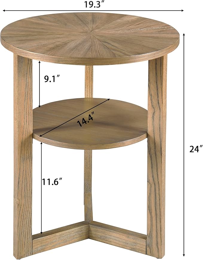 MODERION Round End Table, Farmhouse Side Table - Image 2