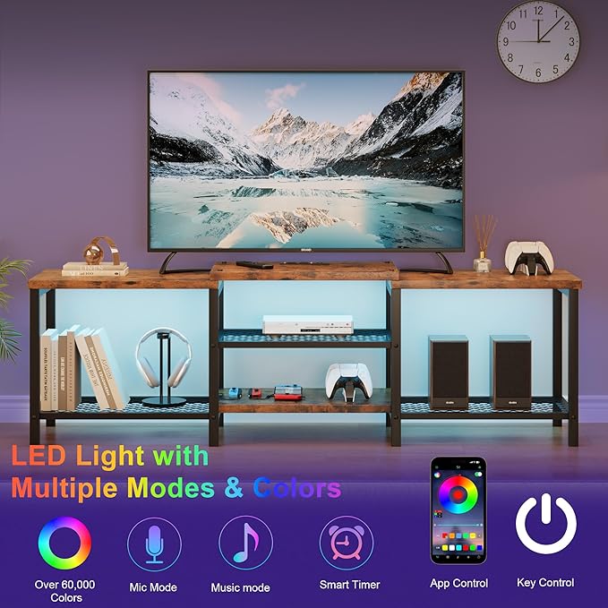 GarveeHome TV Stand with LED Lights - Image 5