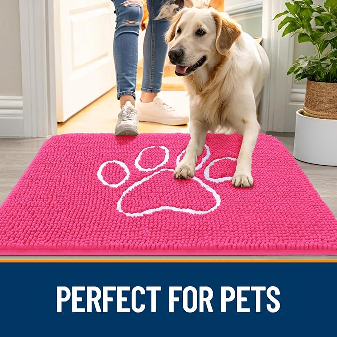 OLANLY Door Mat for Muddy Dog Paws 36x24, Ultra Absorbent Chenille Mud Doormat - Image 6