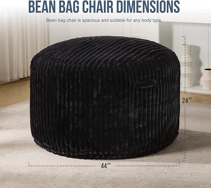 Hobestluk 4ft Bean Bag Chairs for Adults Large Beanbag Chair - Image 2