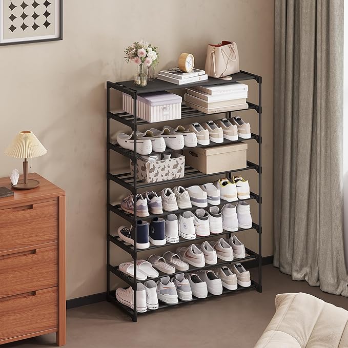 Calmootey 8-Tier Shoe Rack, Tall Large Capacity 40 Pairs Shoes Storage Organizer - Image 7