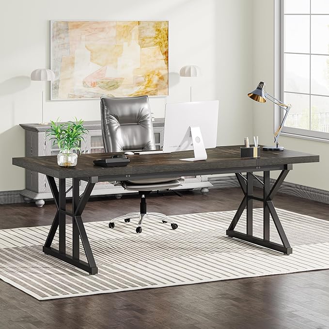 Tribesigns 70.8-Inch Executive Desk, Large Computer Office Desk Workstation by Tribesigns