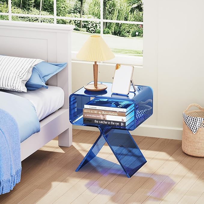 Acrylic Nightstand Side Table Modern Design Clear Home Decor Display End Table - Image 5
