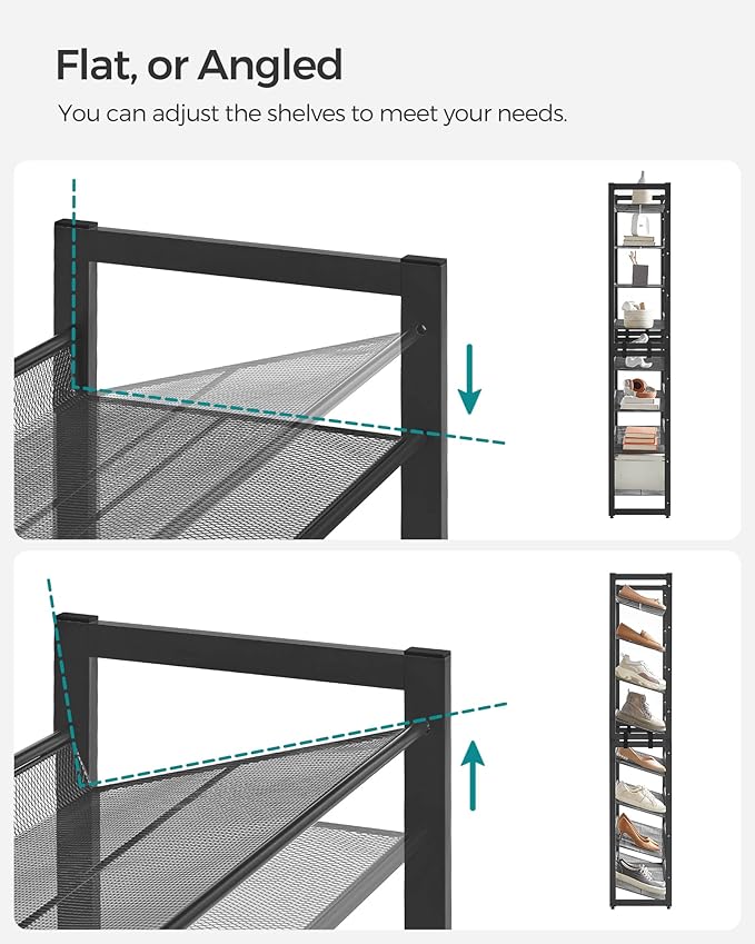 SONGMICS Shoe Rack, 8-Tier Shoe Organizer, Metal Rack - Image 6