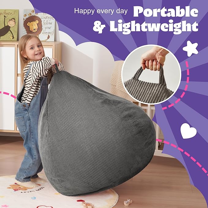HABUTWAY 2 FT Bean Bag Chair, Giant Bean Bag Chairs, Big Bean Bags - Image 6