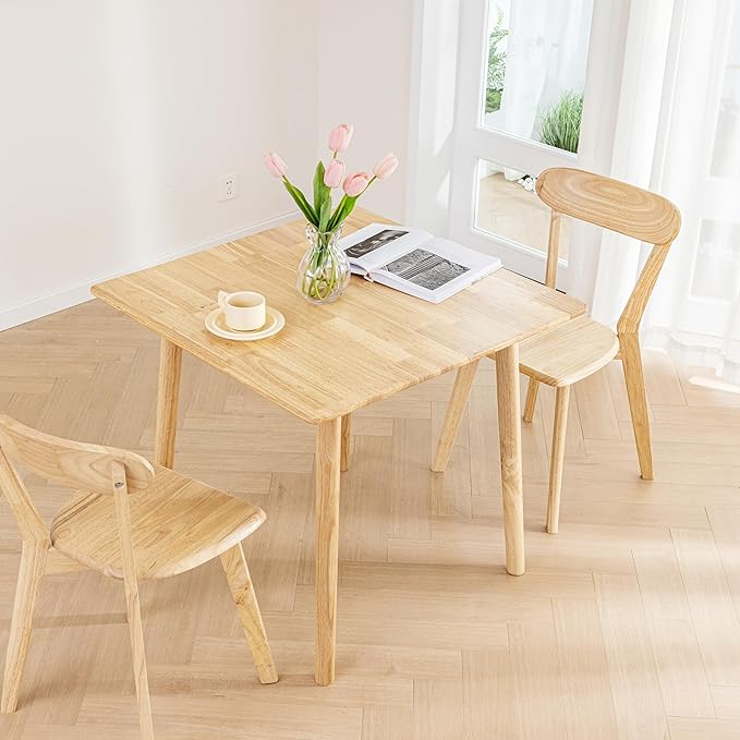 DELAVIN 29.5" Solid Wood Dining Table, Square Kitchen Desk, Modern Dining Table - Image 8