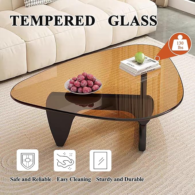 Mid Century Modern Glass Coffee Table, Small Coffee Table - Image 3