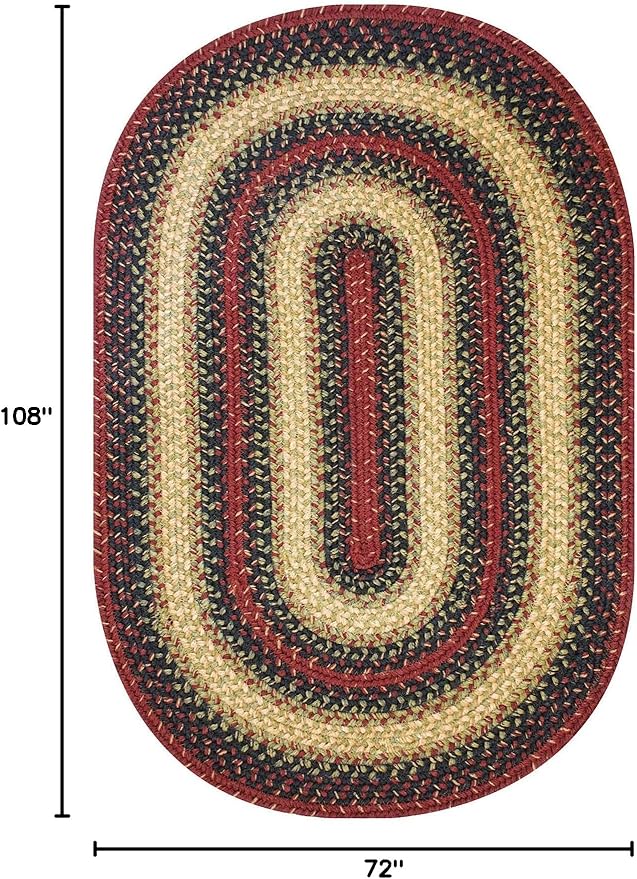Highland Multi Color Oval Braided Rug, 6x9' - Image 2