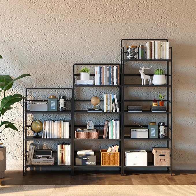 4NM No Assembly Folding Bookshelf, 4-Shelf 54" H Collapsible Foldable Bookcase - Image 6