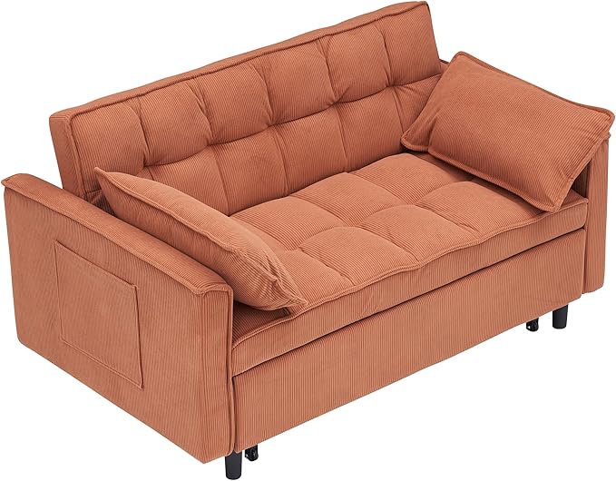 Ball & Cast Convertible Sofa Bed, Loveseat Sleeper Sofa W/Pull-Out Bed - Image 9