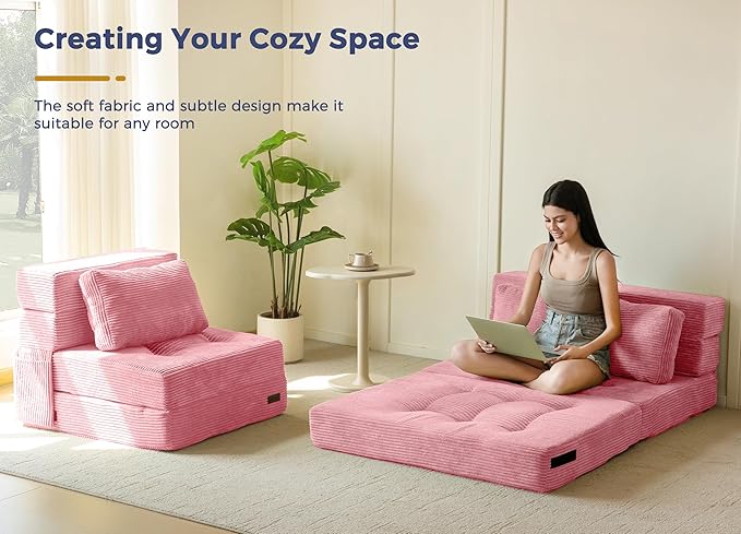 MAXYOYO Convertible Sofa Bed, Fold Out Loveseat Sleeper Sofa - Image 3