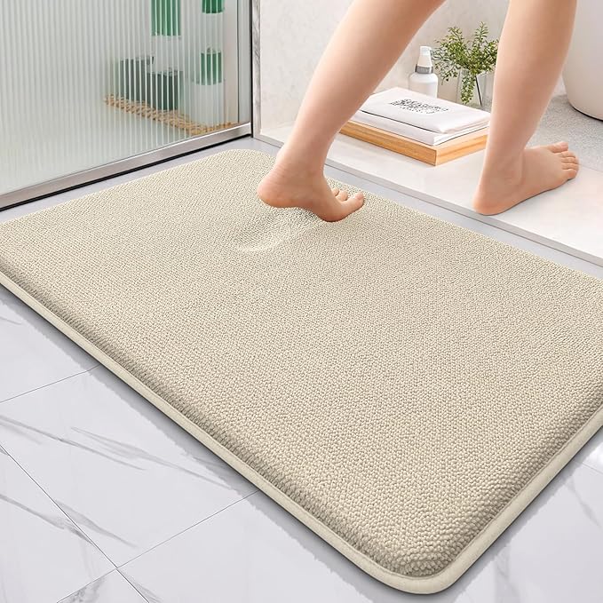 OLANLY Thick Memory Foam Bath Mat Rug 36x24, Extra Soft Absorbent Bathroom Rug by OLANLY