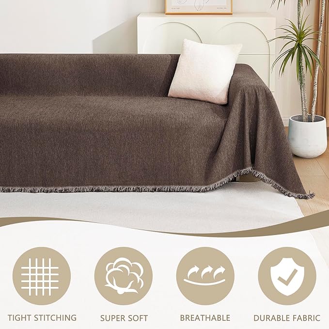 MYSKY HOME Couch Covers for 3 Cushion Couch Sofa, Chenille L Shape Sectional - Image 2