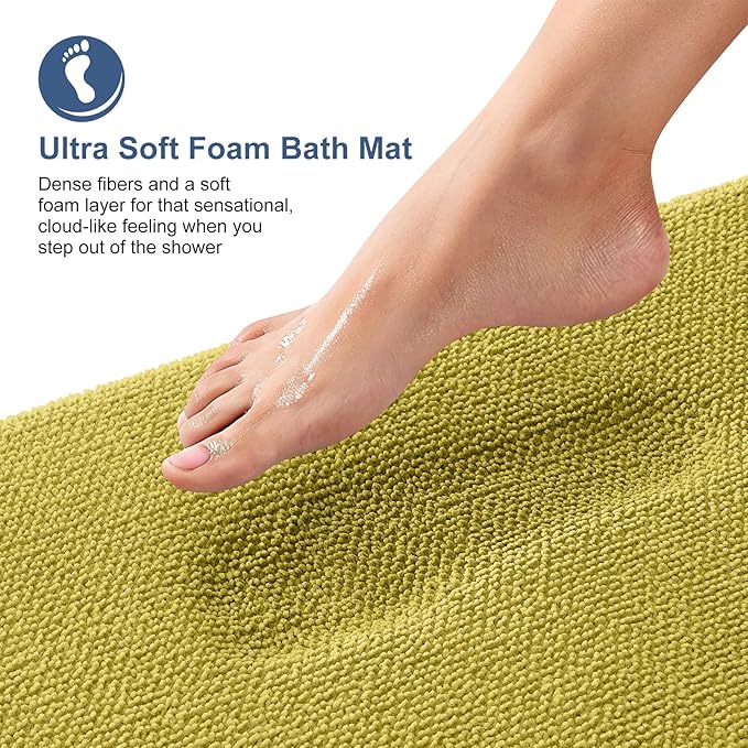 OLANLY Thick Memory Foam Bath Mat Rug 30x20, Extra Soft Absorbent Bathroom Rug - Image 2