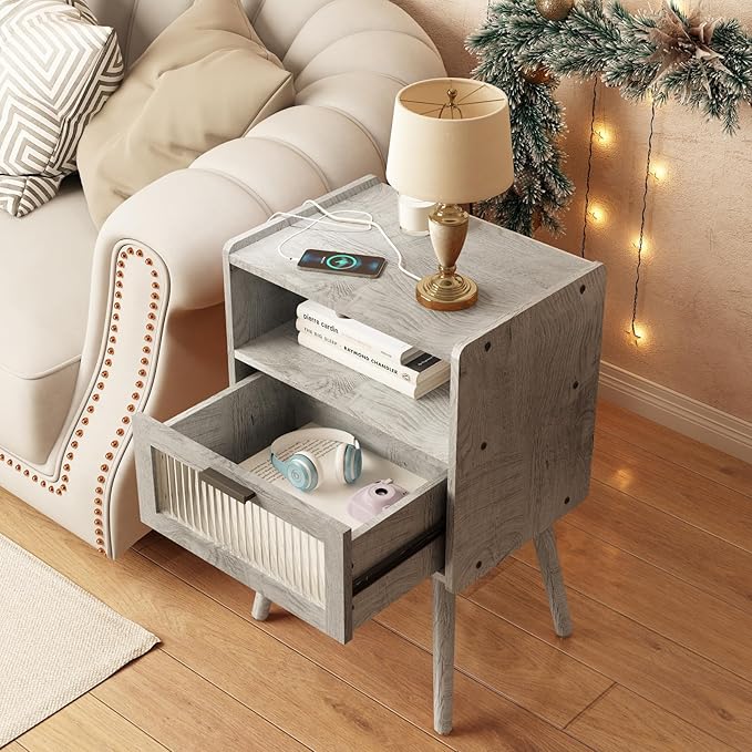 SOOWERY Mid Century Modern Nightstand - Image 7