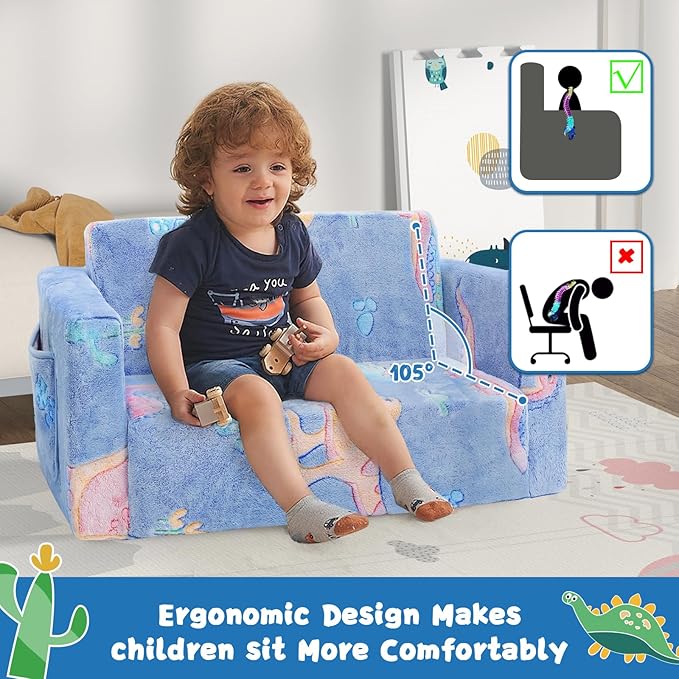Toddler Couch, Toddler Chair, Extra Wider Seating, 2-in-1 Baby Seat Furniture - Image 8